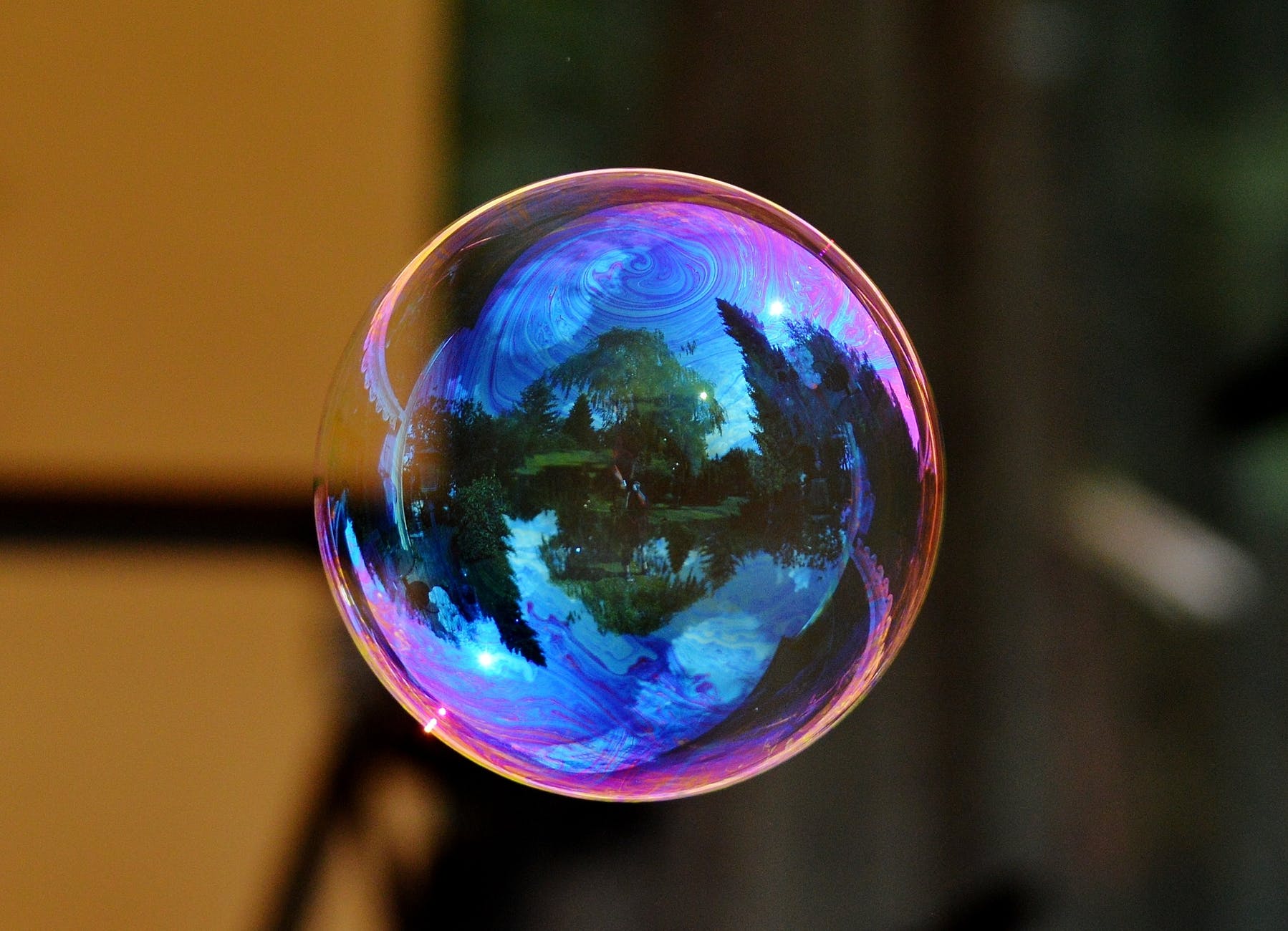 colorful ball float soap bubble