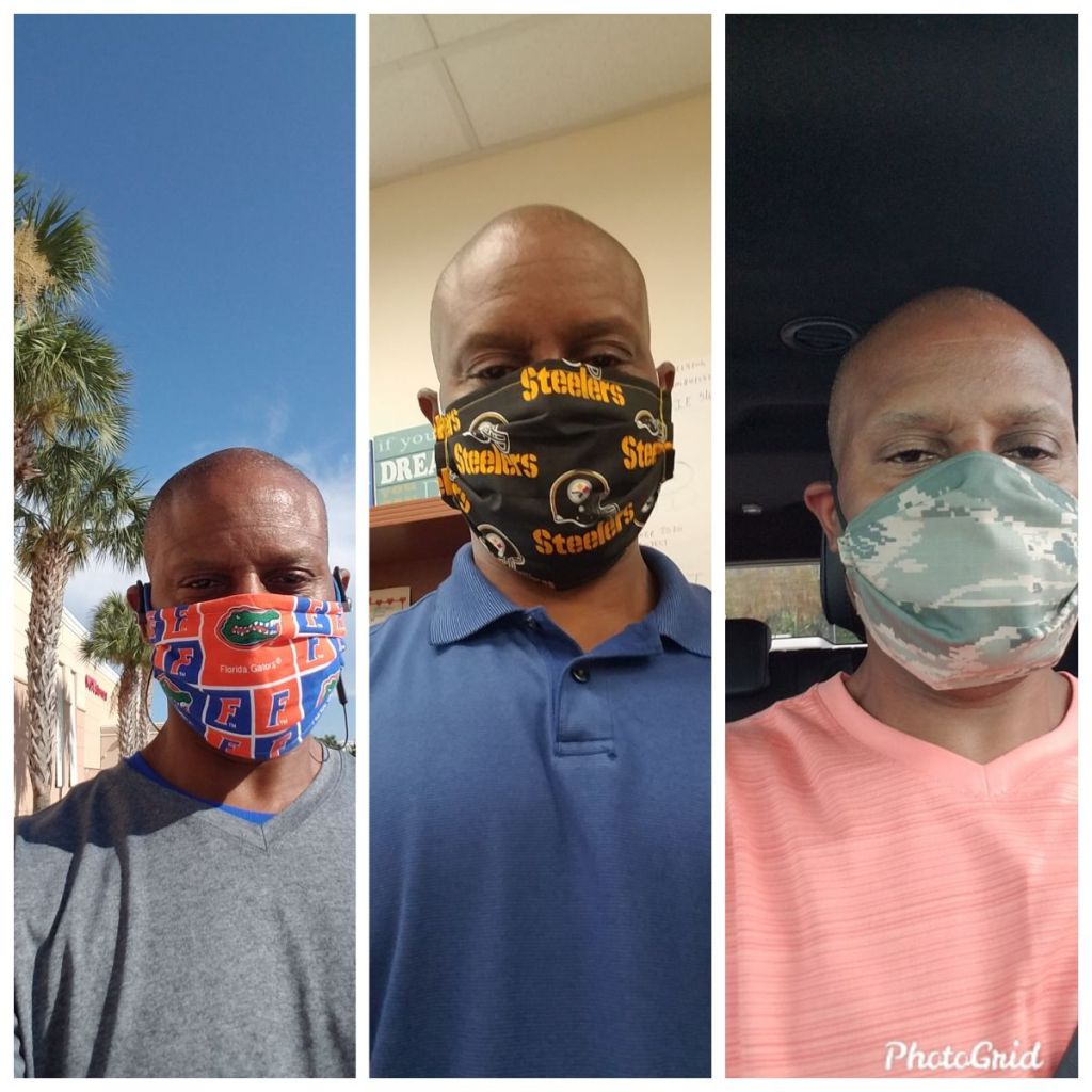 Walking with a face mask